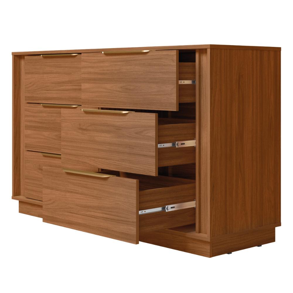 Cômoda com 6 Gavetas 136cm Multimóveis CR35292 Nogueira Touch