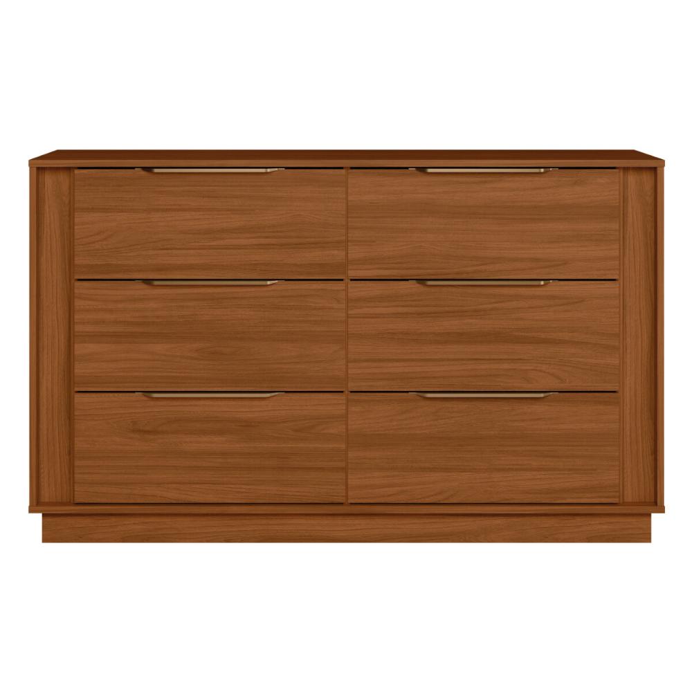 Cômoda com 6 Gavetas 136cm Multimóveis CR35292 Nogueira Touch