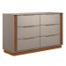 Cômoda com 6 Gavetas 136cm Multimóveis CR35292 Nogueira/Nude Prime TX