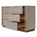 Cômoda com 6 Gavetas 136cm Multimóveis CR35292 Nogueira/Nude Prime TX