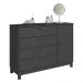 Cômoda de Madeira Maciça com 1 Porta e 4 Gavetas 110cm Multimóveis CR35279 - Charcoal