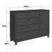 Cômoda de Madeira Maciça com 1 Porta e 4 Gavetas 110cm Multimóveis CR35279 - Charcoal