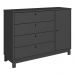 Cômoda de Madeira Maciça com 1 Porta e 4 Gavetas 110cm Multimóveis CR35279 - Charcoal