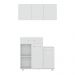 Cômoda/Balcão Infantil com Armário 3 Portas Multimóveis MP4211 Branca