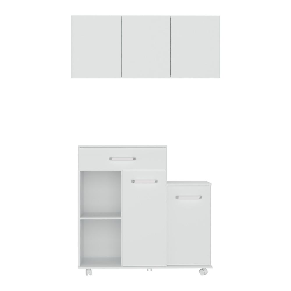 Cômoda/Balcão Infantil com Armário 3 Portas Multimóveis MP4211 Branca