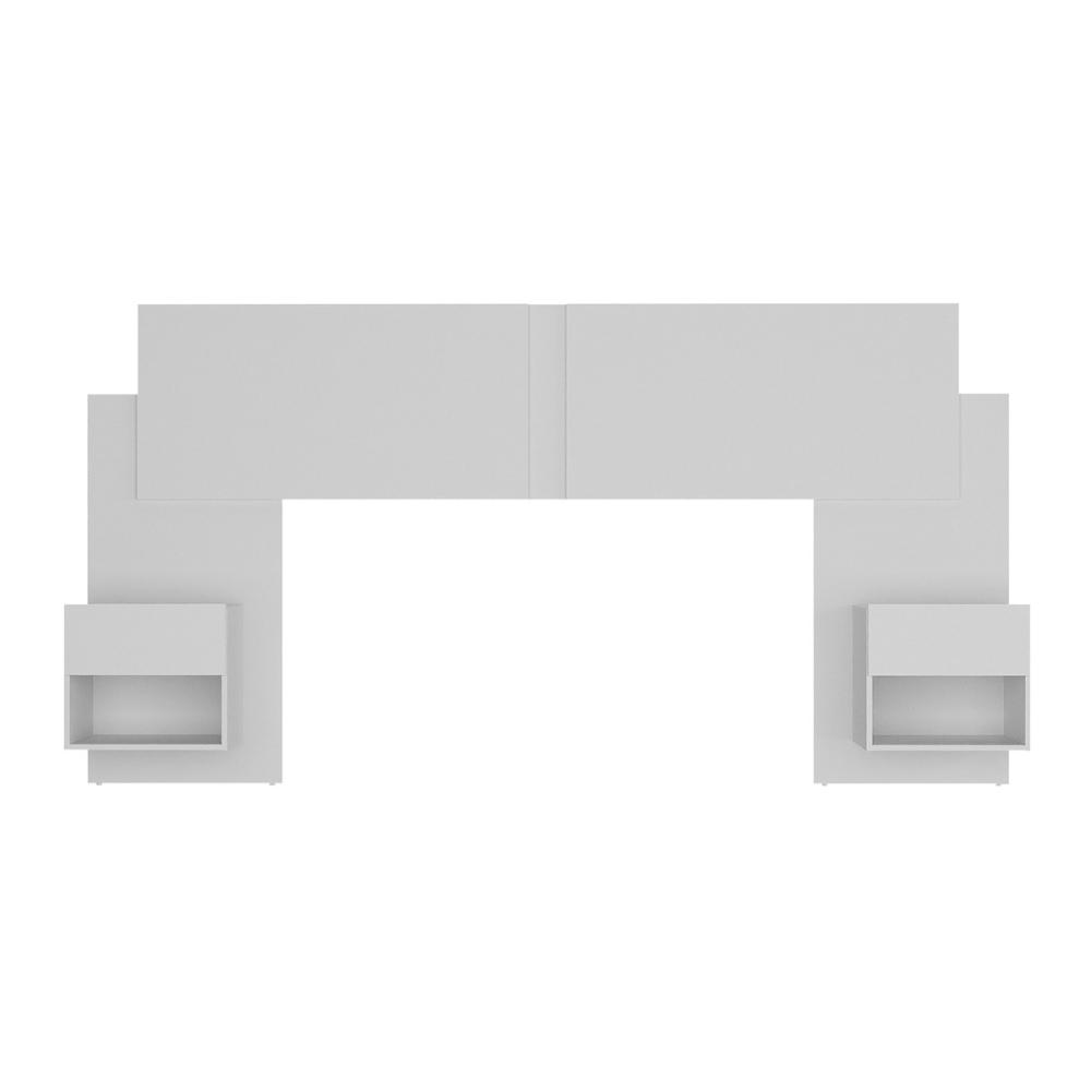 Cabeceira Casal/Queen com 2 Mesas de Cabeceira 232cm Multimóveis MP4317 Branco