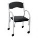 Cadeira de Escritório Estofada com Rodízios 52cm Multimóveis CR25288 Prata/Preto