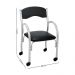 Cadeira de Escritório Estofada com Rodízios 52cm Multimóveis CR25288 Prata/Preto