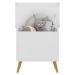 Caixa de Brinquedos Baú Organizador Retrô Multimóveis FG3638 Branco/Natural