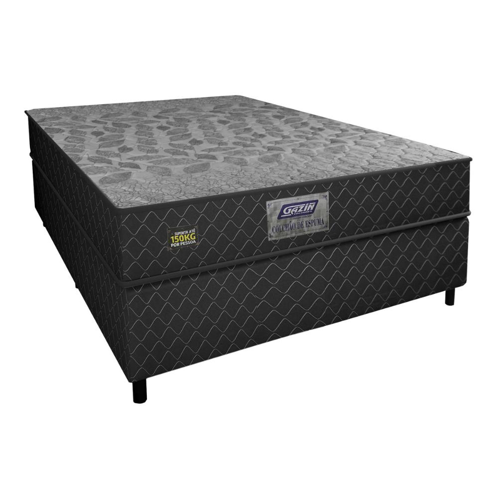 Cama Box Conjugado Casal com Colchão (138x57x188) Sonopro Gazin CR35338 Preto