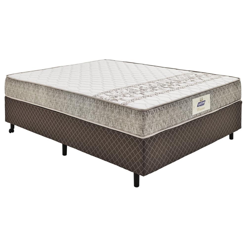 Cama Box Conjugado Casal com Colchão (138x59x188) Macau Gazin CR35359 Marrom