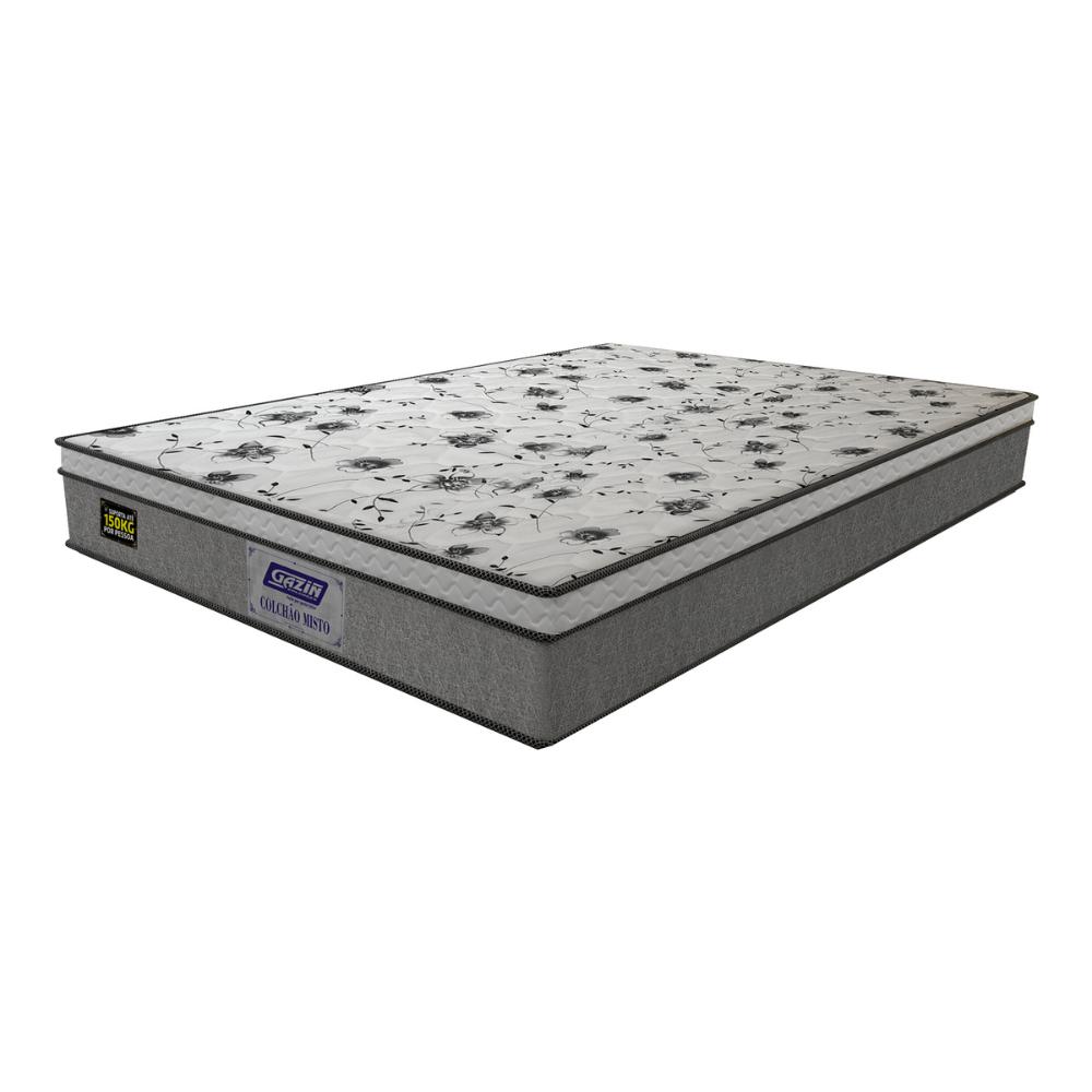 Cama Box Conjugado Casal com Colchão (138x60x188) Stone Gazin CR35340 Natural Cinza