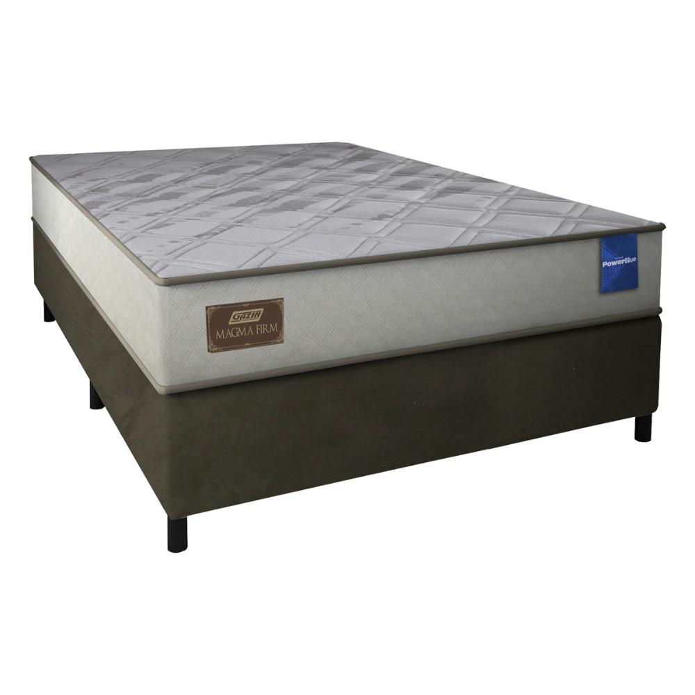 Cama Box Conjugado Casal com Colchão (138x61x188) Magma Firm Gazin CR35362 Bege/Marrom