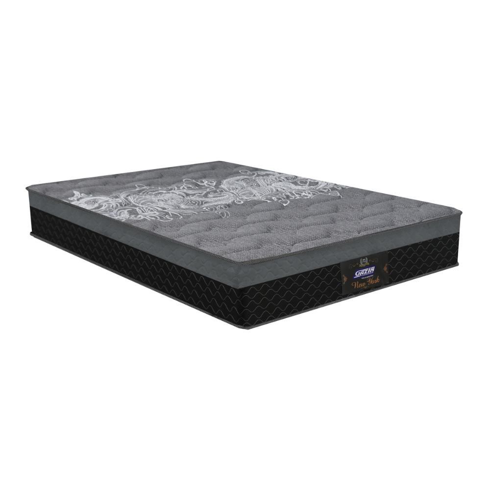 Cama Box Conjugado Casal com Colchão (138x65x188) New York HF Gazin CR35364 Preto