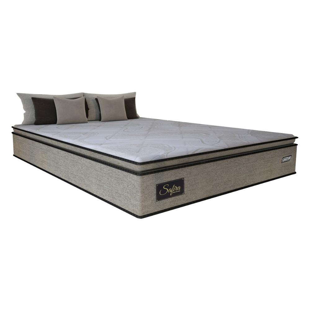 Cama Box Conjugado Casal com Colchão (138x67x188) Safira Gazin CR35346 Castor