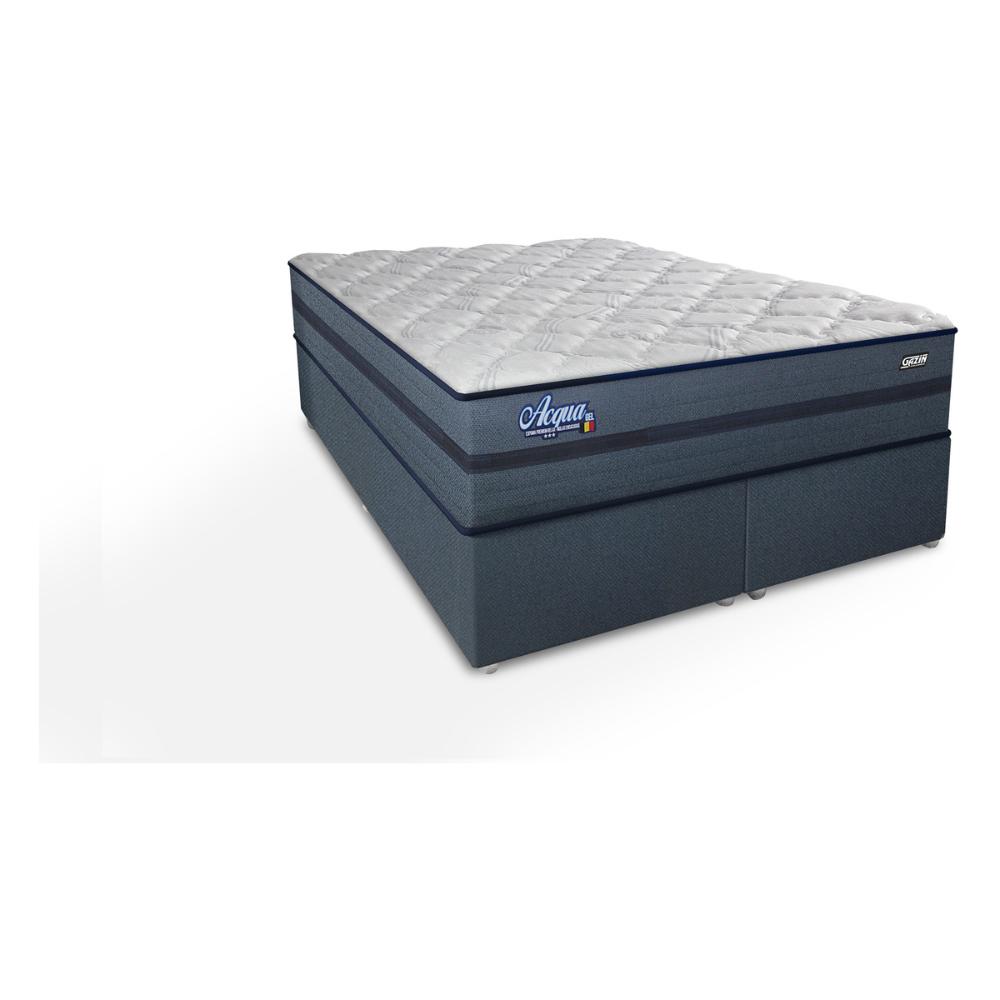 Cama Box Conjugado Casal com Colchão (138x69x188) Acqua Gel Gazin CR35344 Azul Escuro