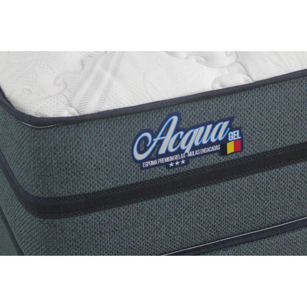 Cama Box Conjugado Casal com Colchão (138x69x188) Acqua Gel Gazin CR35344 Azul Escuro