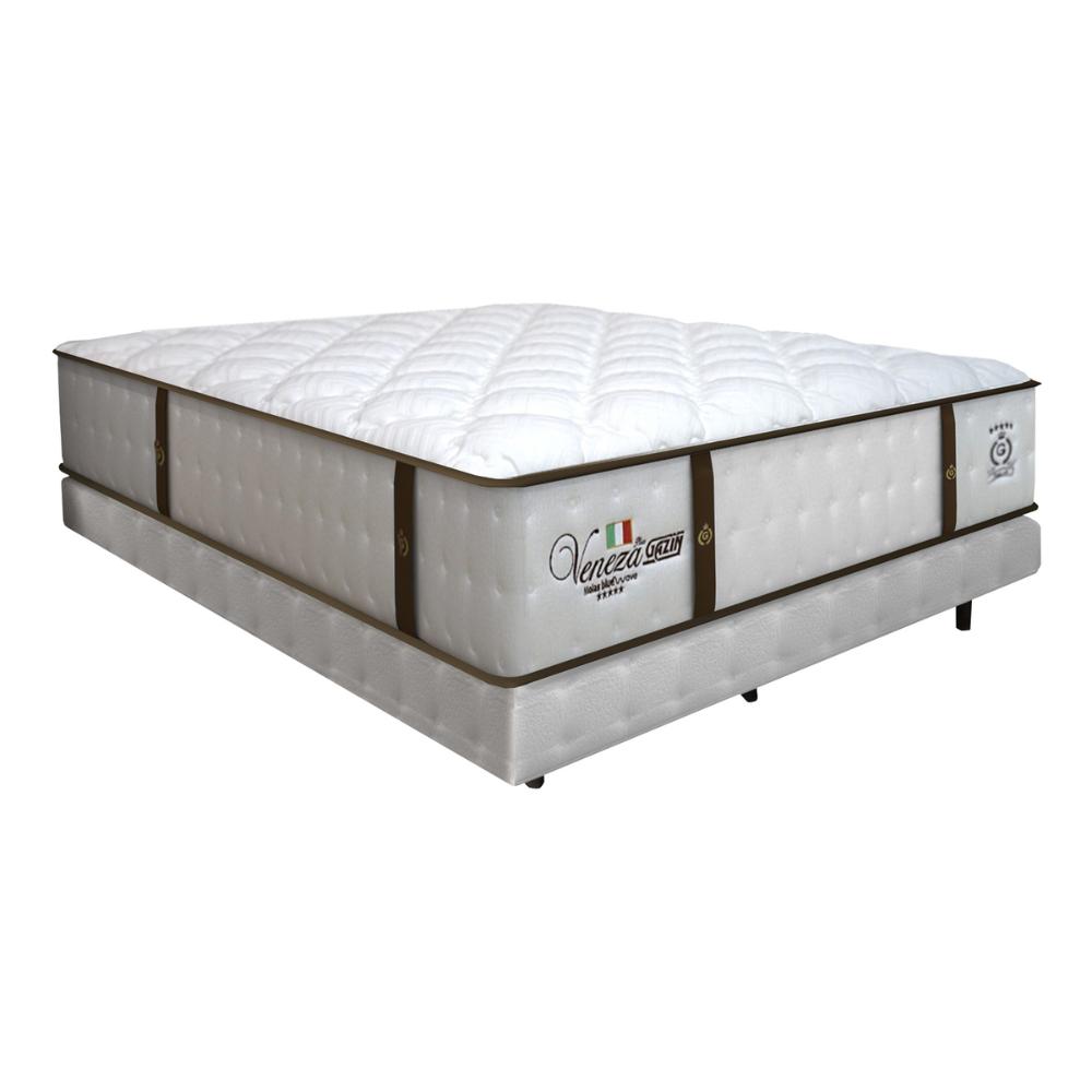 Cama Box Conjugado Casal com Colchão (138x69x188) Veneza II Gazin CR35309 Branco