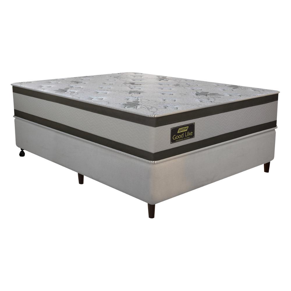 Cama Box Conjugado Casal com Colchão (138x71x188) Good Like Gazin CR35372 Bege/Marrom