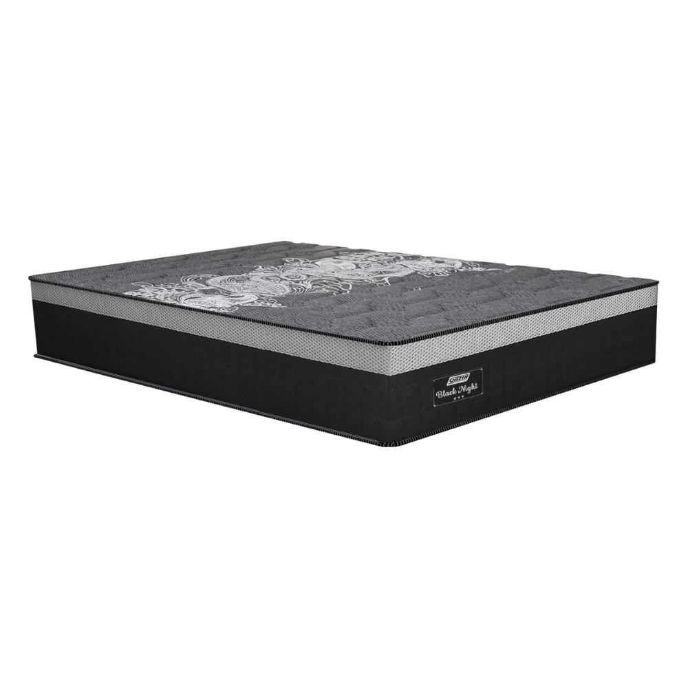 Cama Box Conjugado Casal com Colchão (138x72x188) Black Night Gazin CR35353 Preto/Cinza