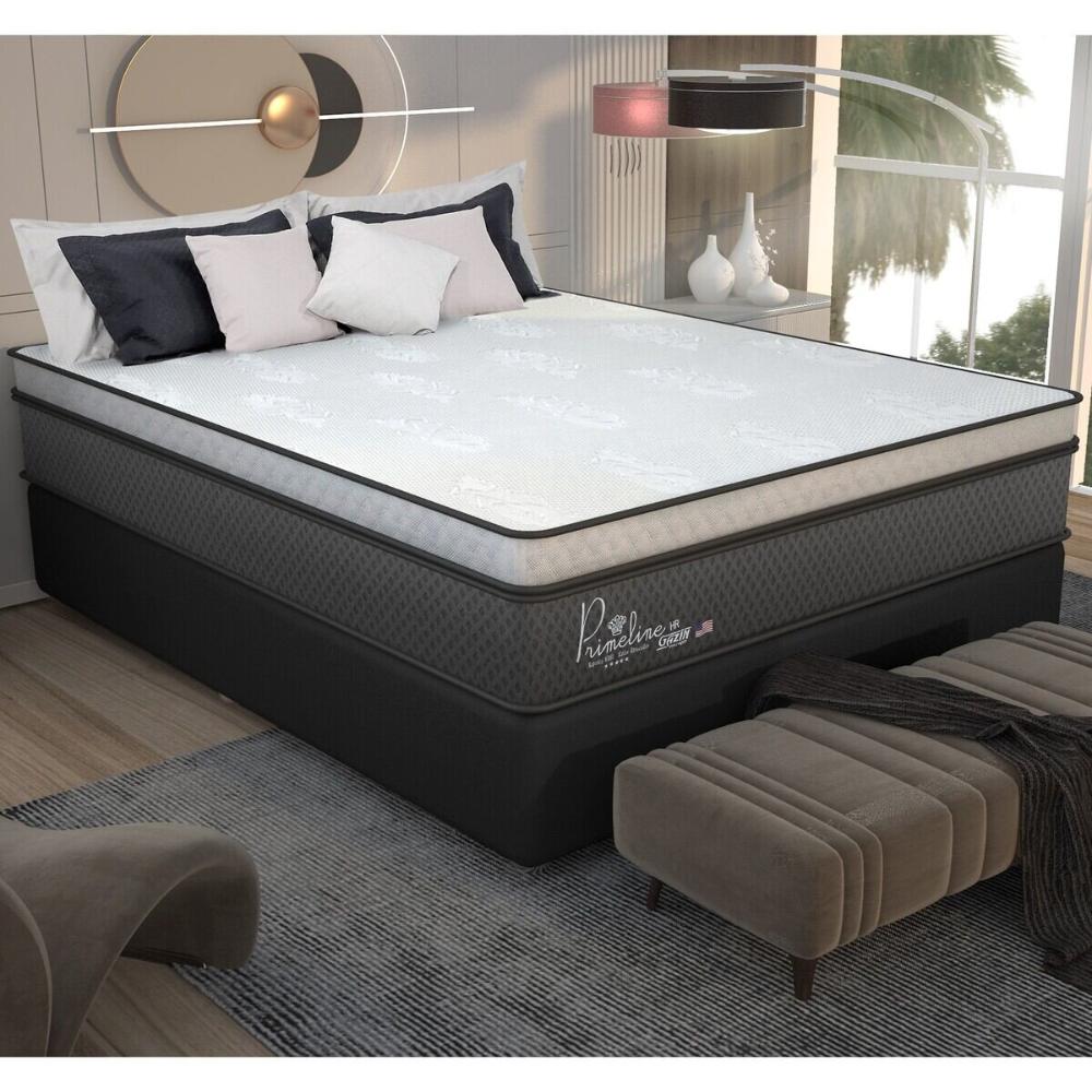 Cama Box Conjugado Casal com Colchão (138x72x188) Primeline HR Gazin CR35303 Preto