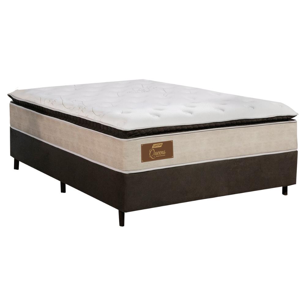 Cama Box Conjugado Casal com Colchão (138x73x188) Gazin CR35349 Bege/Marrom