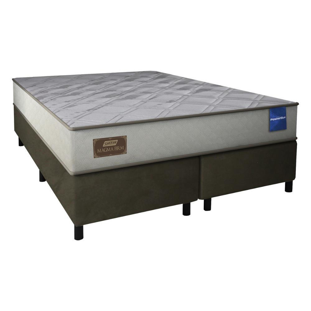 Cama Box Conjugado King com Colchão (193x61x203) Magma Firm Gazin CR35363 Bege/Marrom