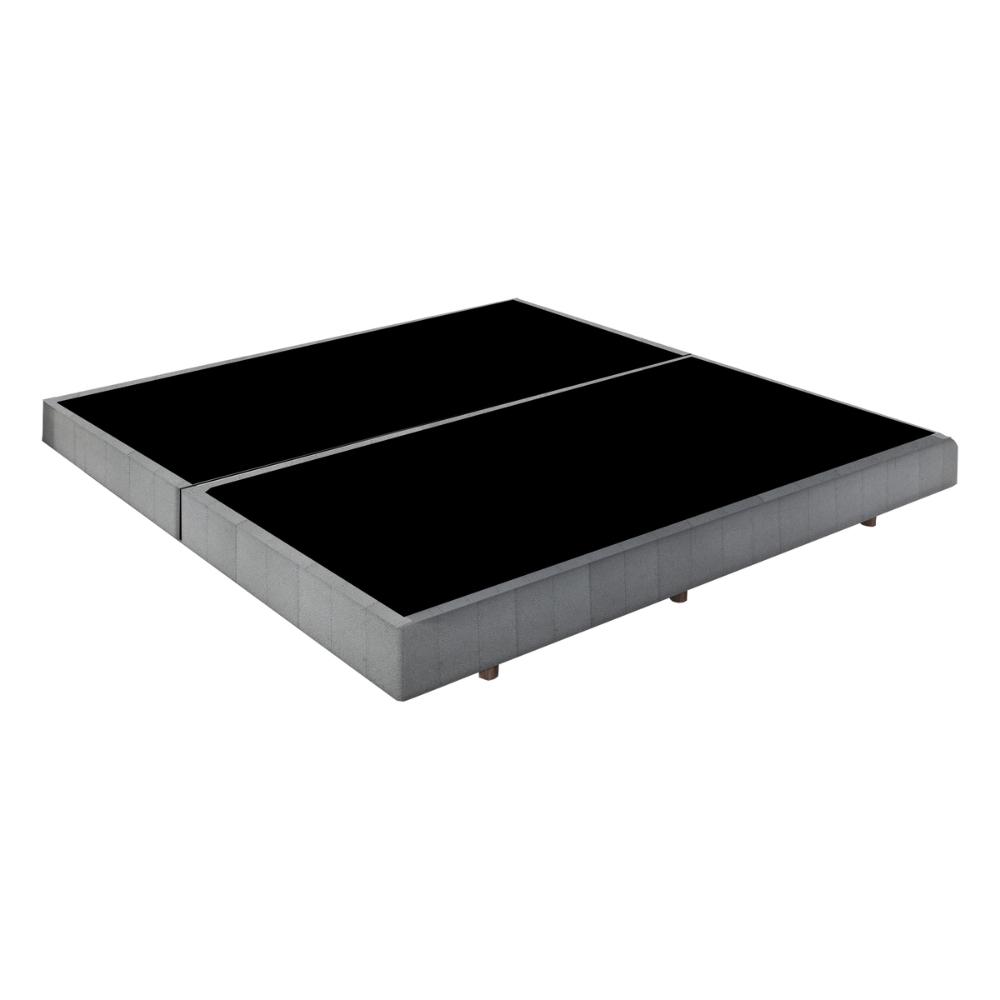 Cama Box Conjugado King com Colchão (193x61x203) Nanofiber Gazin CR35307 Cinza Claro