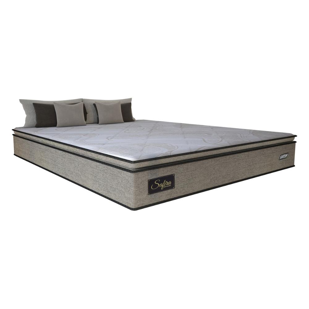 Cama Box Conjugado King com Colchão (193x67x203) Safira Gazin CR35347 Castor
