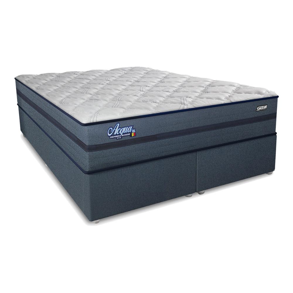 Cama Box Conjugado King com Colchão (193x69x203) Acqua Gel Gazin CR35345 Azul Escuro
