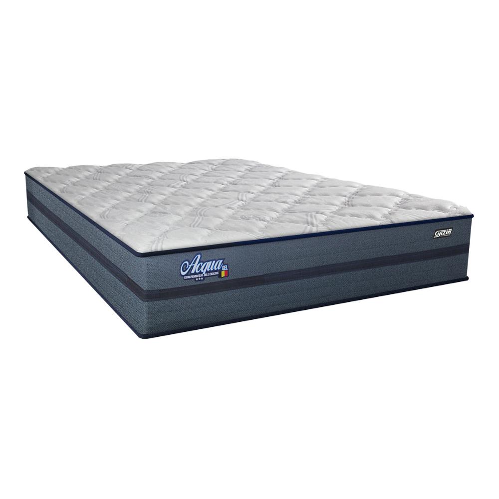 Cama Box Conjugado King com Colchão (193x69x203) Acqua Gel Gazin CR35345 Azul Escuro