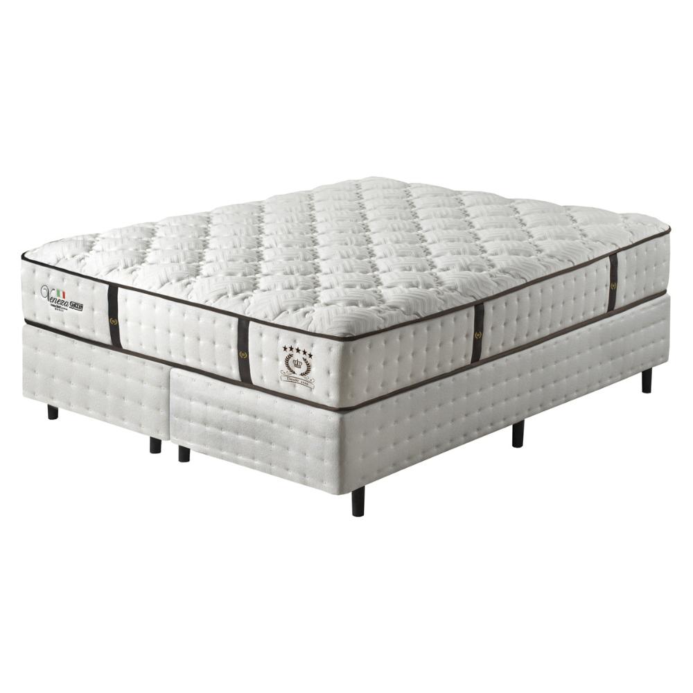 Cama Box Conjugado King com Colchão (193x69x203) Veneza II Gazin CR35310 Branco
