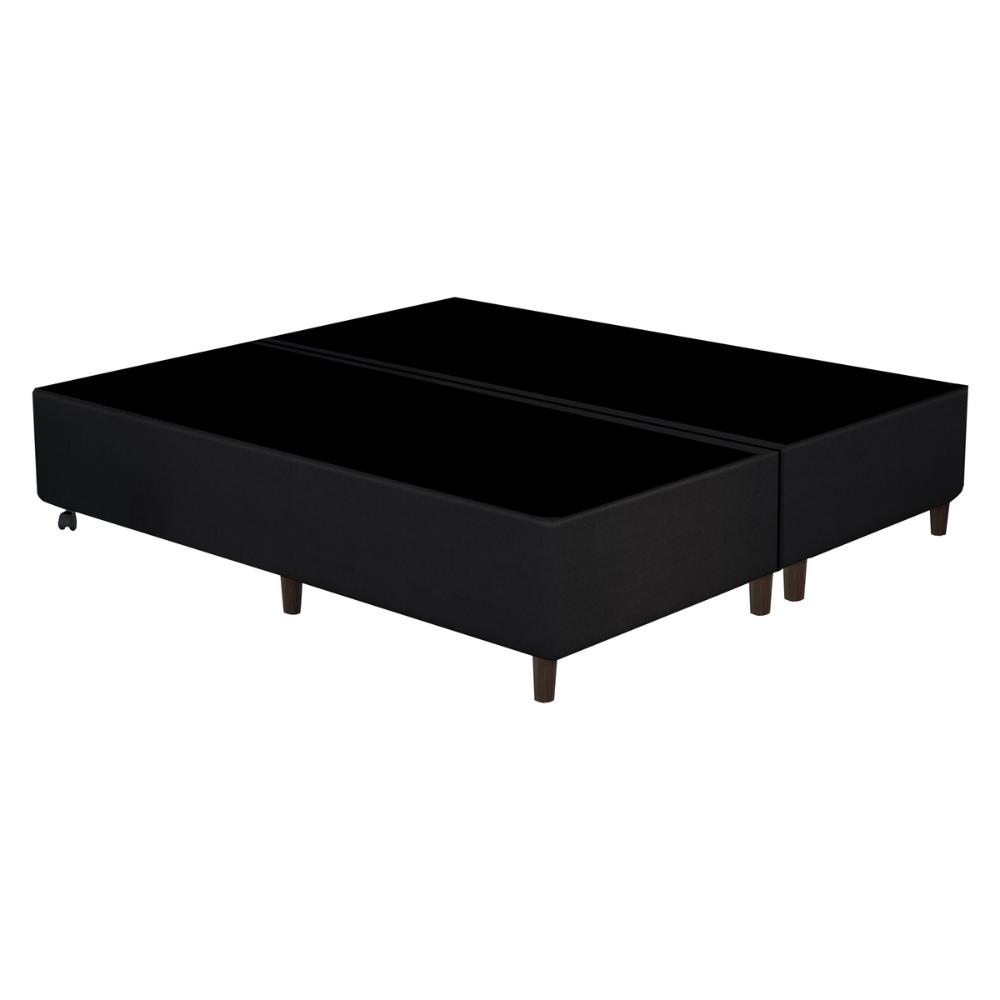 Cama Box Conjugado King com Colchão (193x72x203) Black Night Gazin CR35354 Preto/Cinza