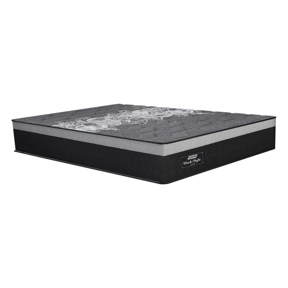 Cama Box Conjugado King com Colchão (193x72x203) Black Night Gazin CR35354 Preto/Cinza