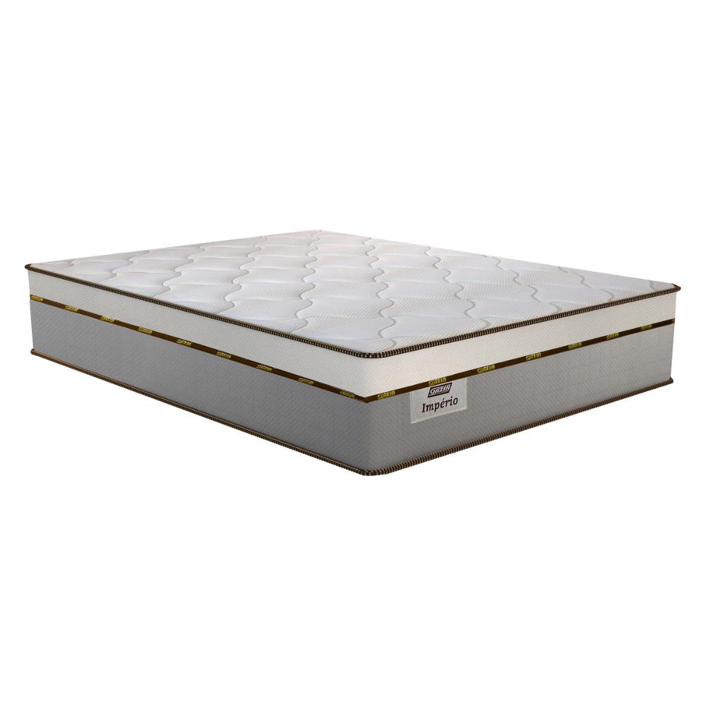 Cama Box Conjugado King com Colchão (193x72x203) Império Gazin CR35352 Areia/Off White