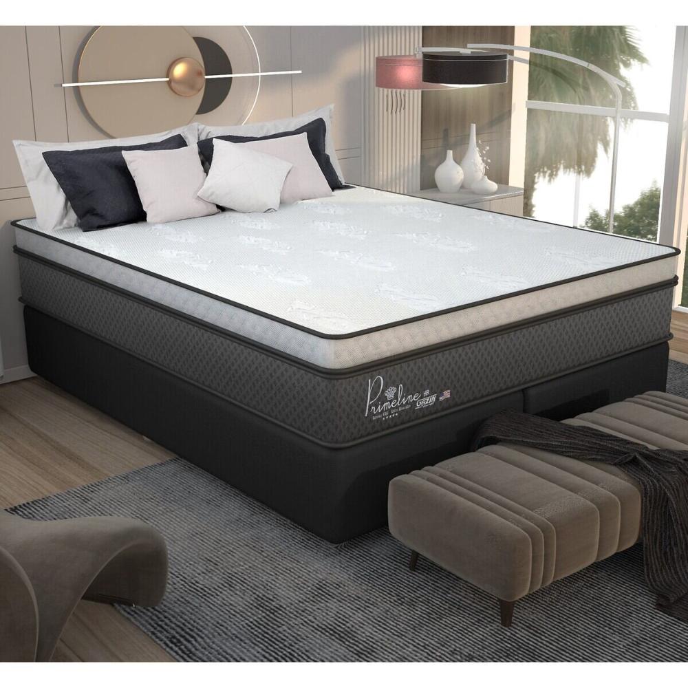 Cama Box Conjugado King com Colchão (193x72x203) Primeline HR Gazin CR35304 Preto