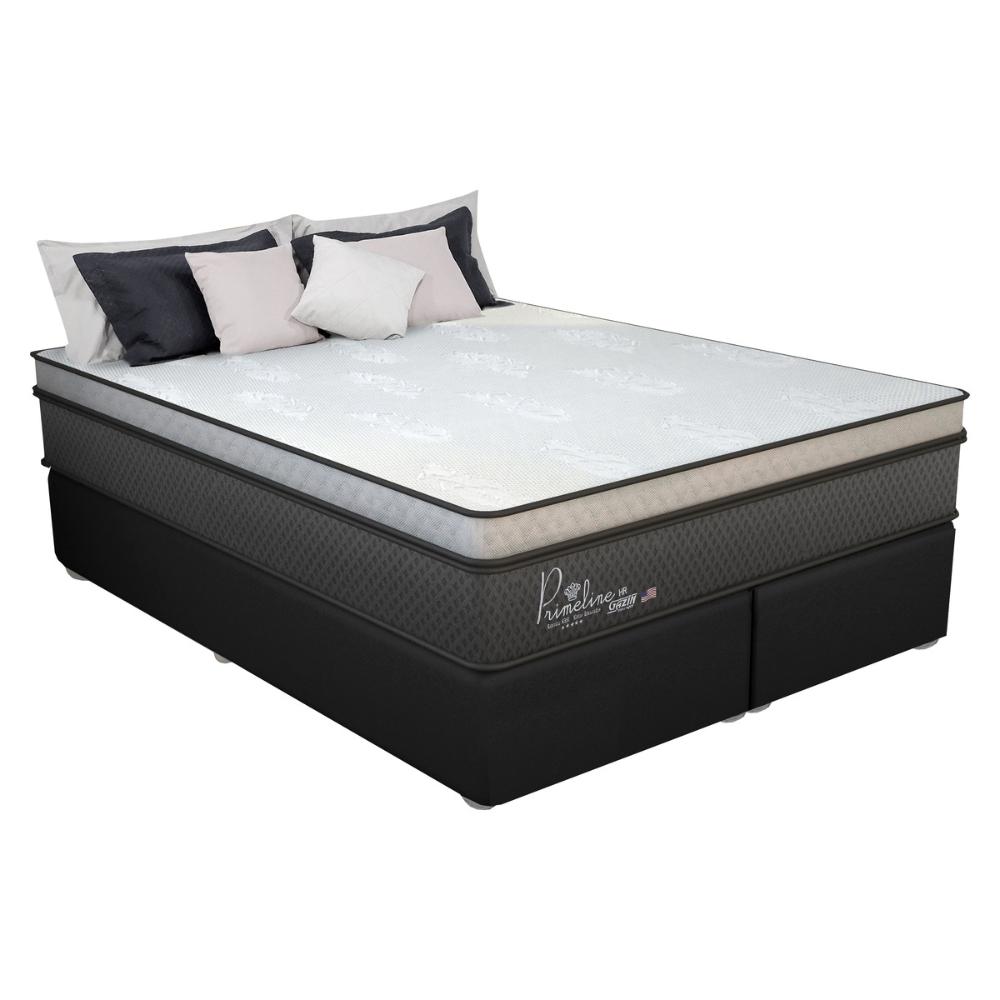 Cama Box Conjugado King com Colchão (193x72x203) Primeline HR Gazin CR35304 Preto