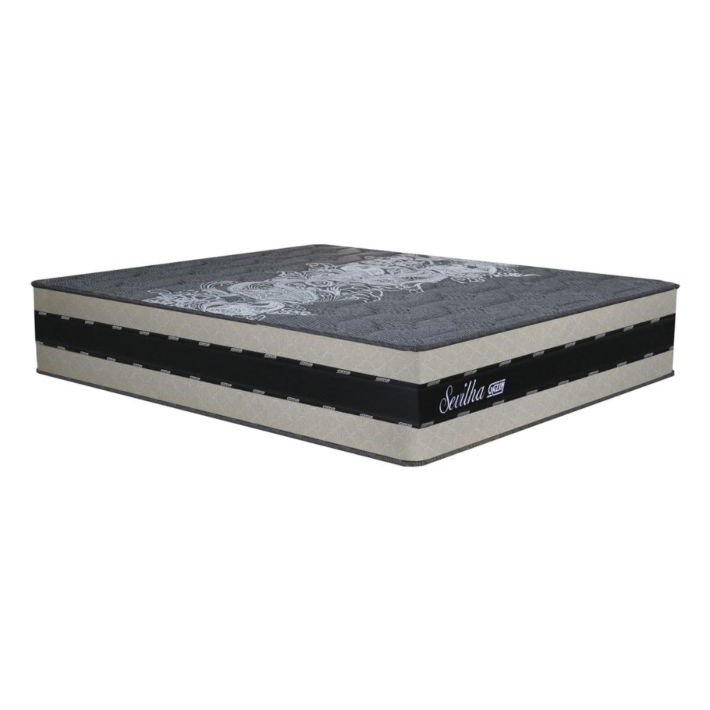 Cama Box Conjugado King com Colchão (193x73x203) Sevilha Gazin CR35358 Areia/Preto