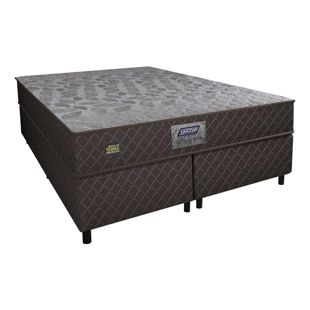 Cama Box Conjugado Queen com Colchão (158x57x198) Sonopro Gazin CR35337 Marrom