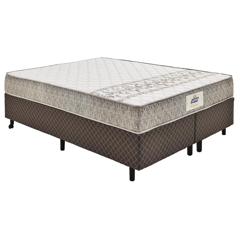 Cama Box Conjugado Queen com Colchão (158x59x198) Macau Gazin CR35361 Marrom