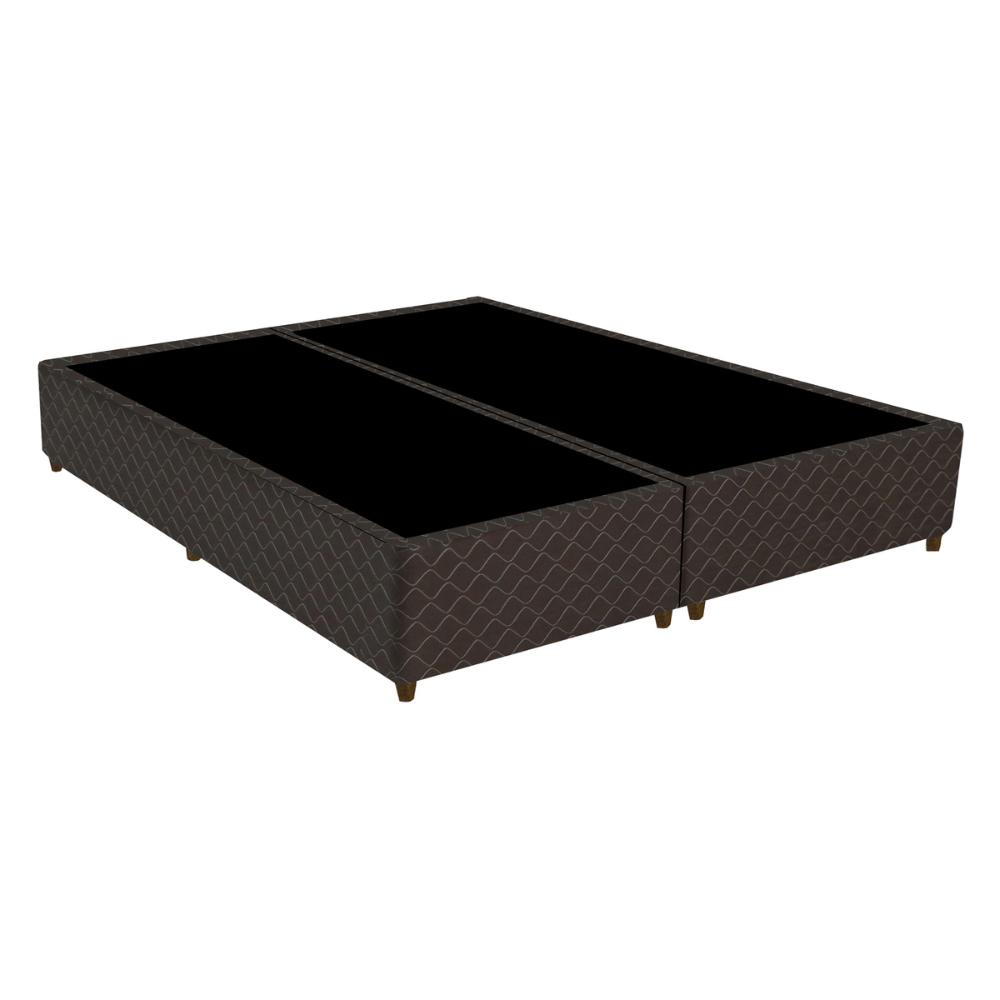 Cama Box Conjugado Queen com Colchão (158x62x198) Los Angeles Plus Gazin CR35329 Areia/Branco/Marrom