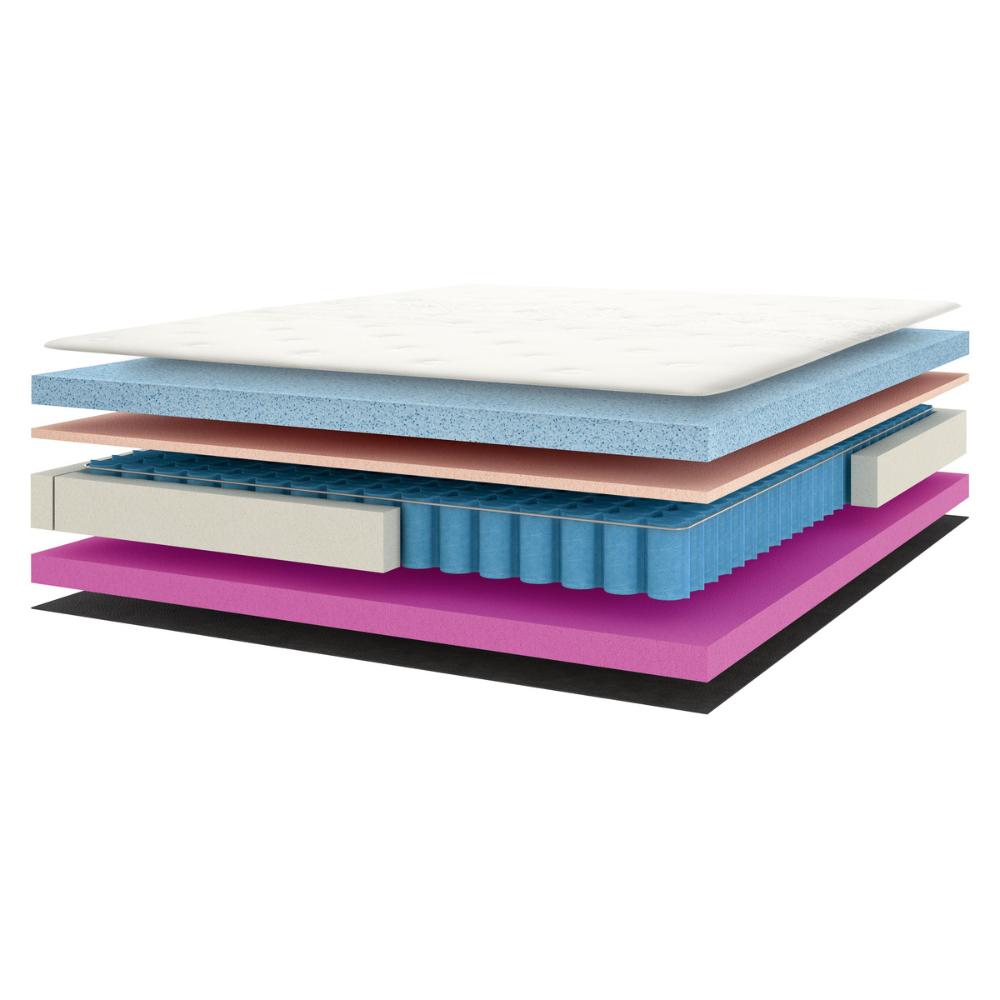 Cama Box Conjugado Queen com Colchão (158x64x198) Nevasca Gazin CR35296 Branco/Cinza Claro