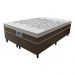 Cama Box Conjugado Queen com Colchão (158x67x198) Stone Plus Gazin CR35342 Marrom/Branco
