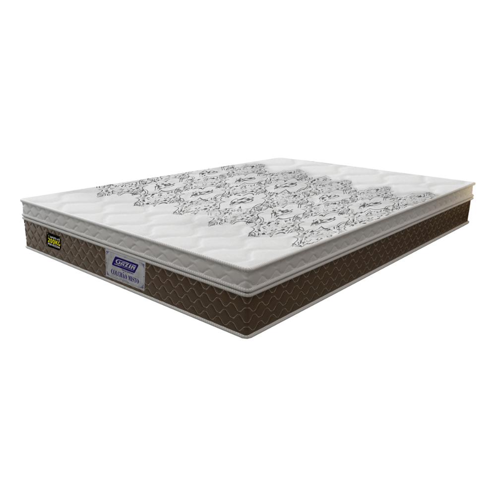 Cama Box Conjugado Queen com Colchão (158x67x198) Stone Plus Gazin CR35342 Marrom/Branco