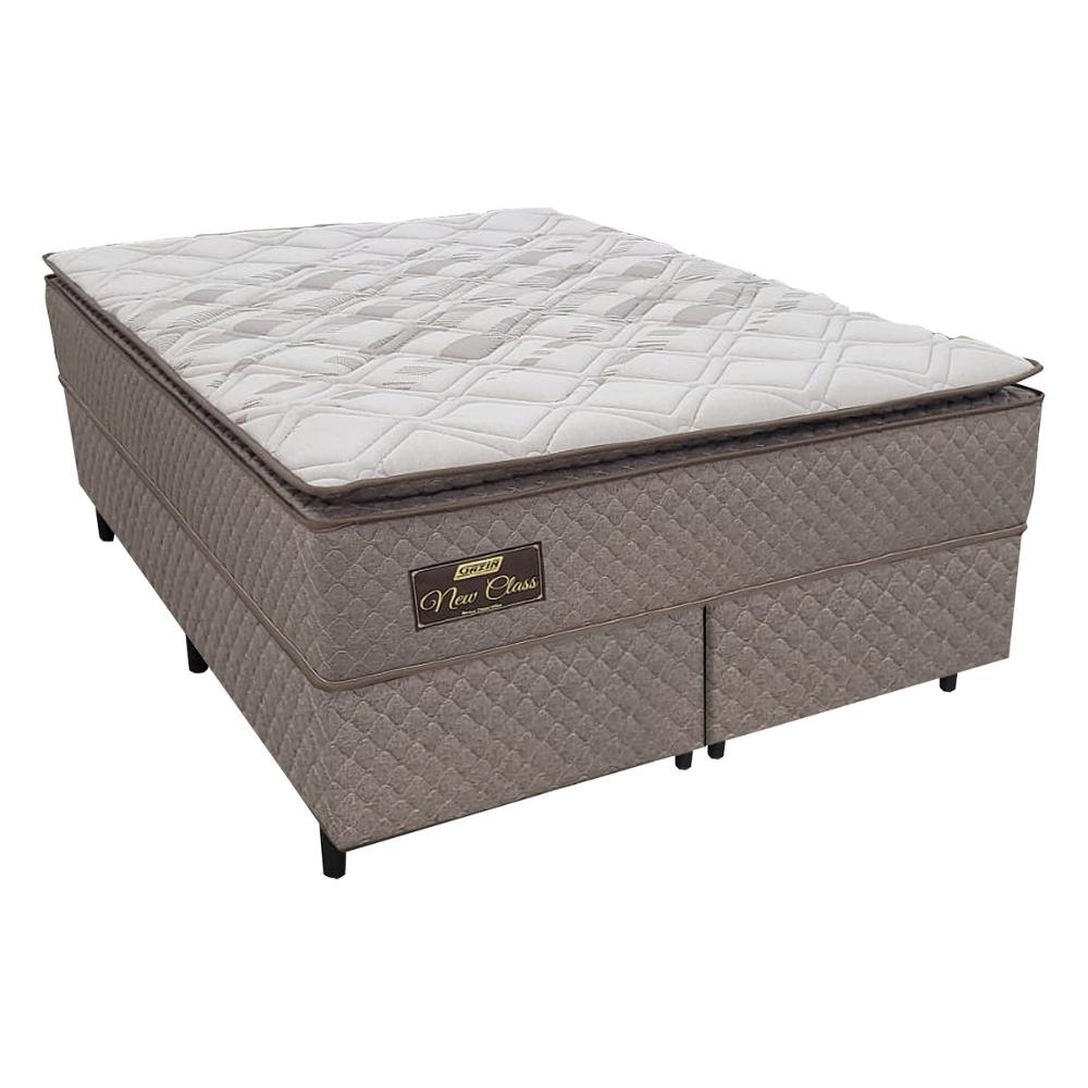 Cama Box Conjugado Queen com Colchão (158x68x198) New Class Gazin CR35323 Cacau