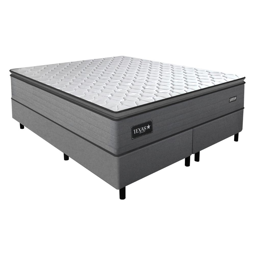 Cama Box Conjugado Queen com Colchão (158x68x198) Texas Gazin CR35325 Grafite