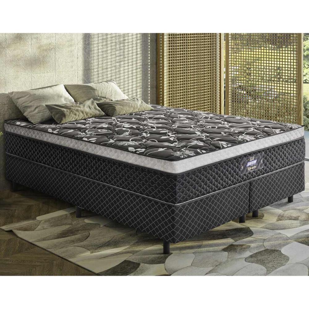 Cama Box Conjugado Queen com Colchão (158x71x198) Opala Gazin CR35331 Preto