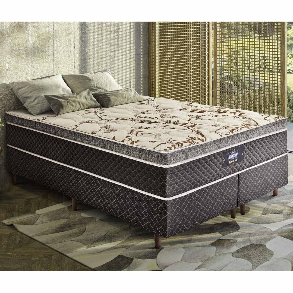Cama Box Conjugado Queen com Colchão (158x71x198) Opala Gazin CR35333 Marrom