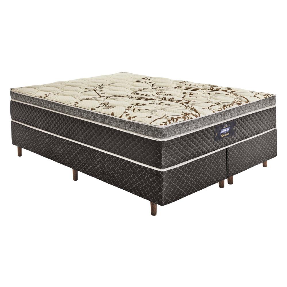 Cama Box Conjugado Queen com Colchão (158x71x198) Opala Gazin CR35333 Marrom