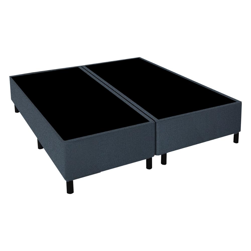 Cama Box Conjugado Queen com Colchão (158x72x198) Primeline Gel Gazin CR35343 Azul Escuro